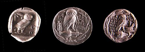 767d Athènes, musée numismatique, chouettes athéniennes