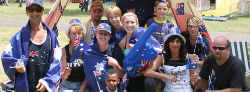Family at Australia Day celebrations