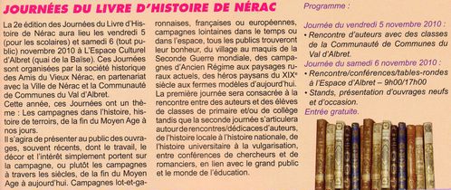 Journée du livre d'Histoire de Nérac Tours002