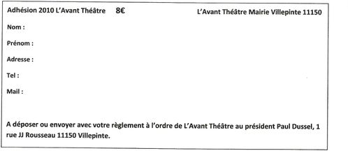 bulletin adhésion 2010