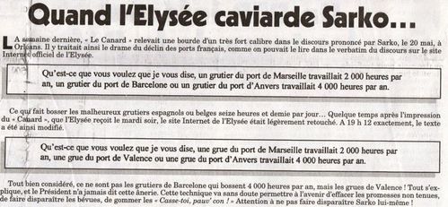 Quand l'Elysée caviarde Sarko