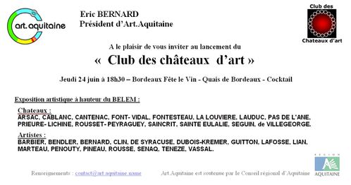 invitation club des chateaux d'art