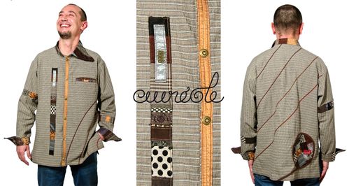 chemise homme beige
