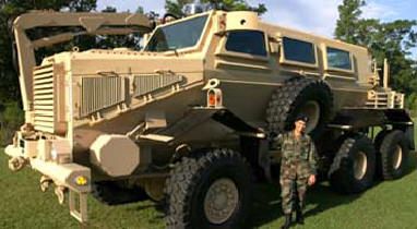 Buffalo mine-protected vehicle and GI