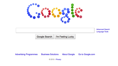 google 1 logo. Google bubbles home page logo