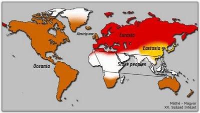 Carte du monde selon le 1984 de George Orwell