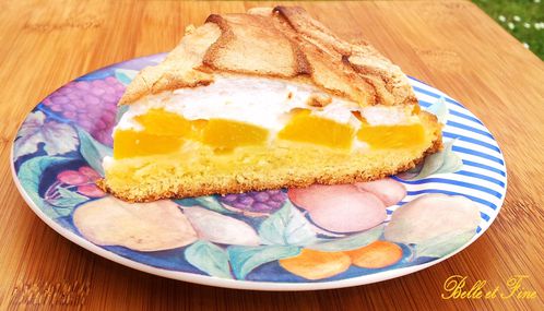 gateau meringué abricots