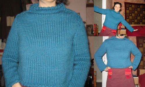 tricot bleu canard