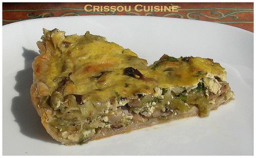 quiche poulet aubergine et champignons part