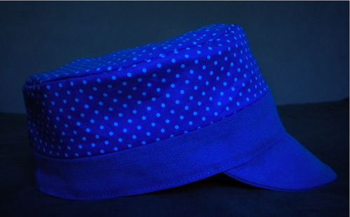 0.2014 casquette velvet bleue motif petit pois bleu