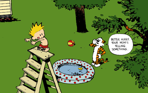 Calvin and Hobbes Swimming by xX Pureness Xx