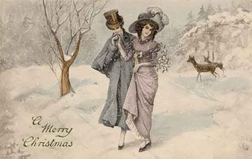 edwardian christmas couple