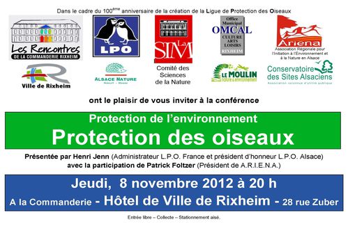 Conference Protection oiseaux-environnement 8.11 Rixheim