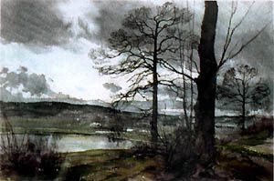 Etang Aquarelle d'Henri Zuber