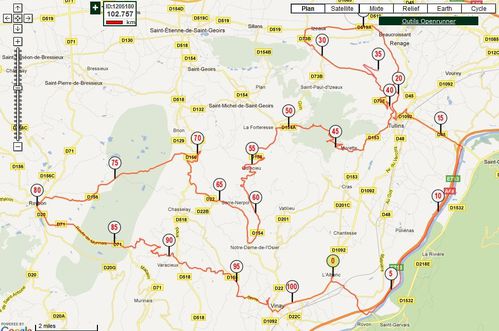 Carte (montée Beaucroissant et cols Chambarand)