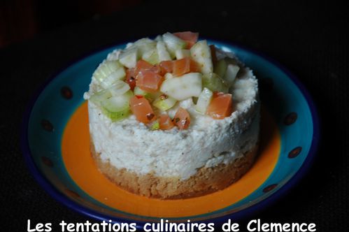 cheesecake saumon, anisé, citron, tartare de saumon et fen