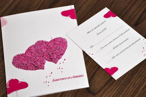 Faire part mariage romantique glamour