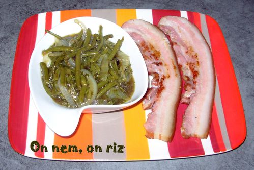 Haricots verts au jus & poitrine1