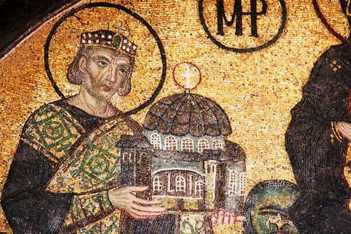 870j4b Justinien présente son église à la Vierge