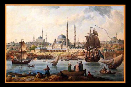 876b6 le port de Constantinople, embarquement d'antiquités