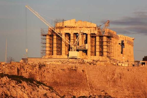 895d2 le Parthénon vu de la colline de Philipappos