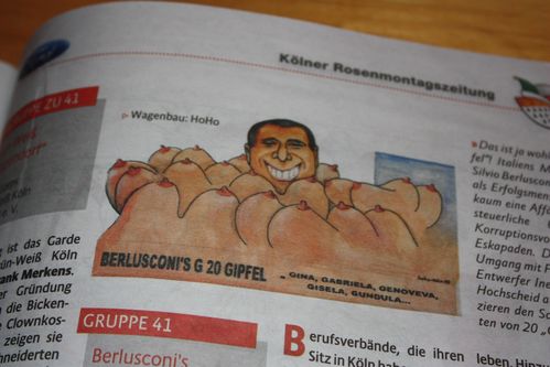 Un dessin du char représentant Berlusconi, paru dans le Rosenmontagszeitung Photos-1-0533.jpg