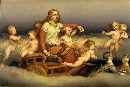 Freyja_and_cats_and_angels_by_Blommer.jpg