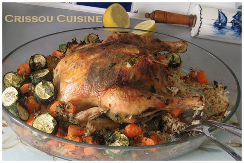 poulet rôti farci à l'orientale