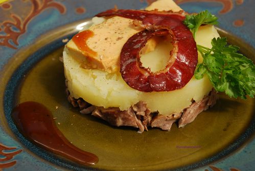 Parmentier de canette et foie gras