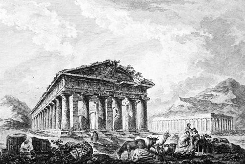 547b4c Paestum, temple de Neptune dans le Voyage de Saint-N