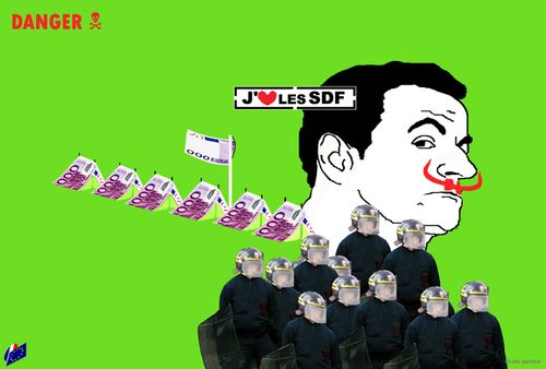 Sarkozy aime les artistes lorsqu'ils sont précaires et surtout à la rue! j'aime les artistes pauvres et les SDF