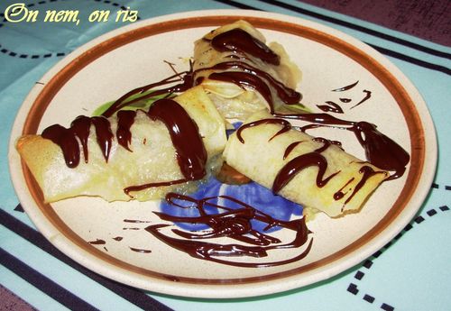 Nems à la banane, sauce chocolat1