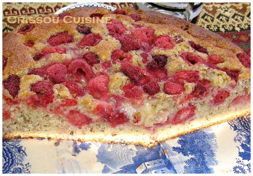 gateau moelleux framboises