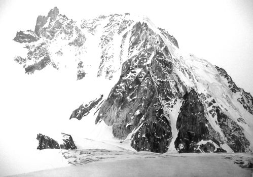 07 - montagnes enneigées - dessin