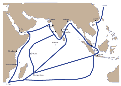 Routes maritimes XVIIe-XVIIIe siècles