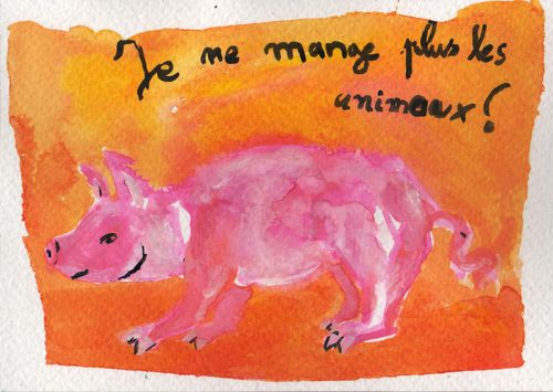 carte postale cochon