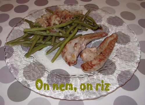 Haricots verts aux échalotes confites1