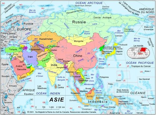Carte asie