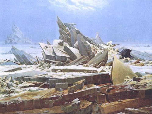 Friedrich mer de glace, 1824, ht, 96.7 x 126.9 cm, Kunstha