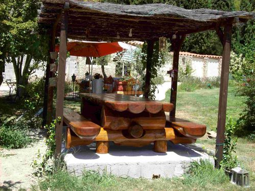 table-bancs rondins