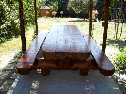 table-bancs en rondins