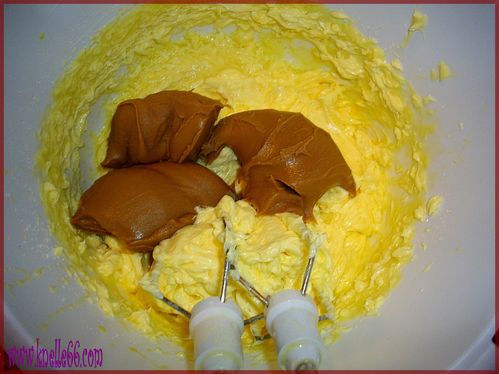 Crème au speculoos en prépartation