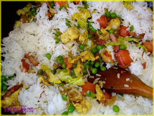 Riz gourmand en préparation