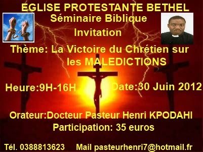 SEMINAIRE BIBLIQUE JUIN 2012