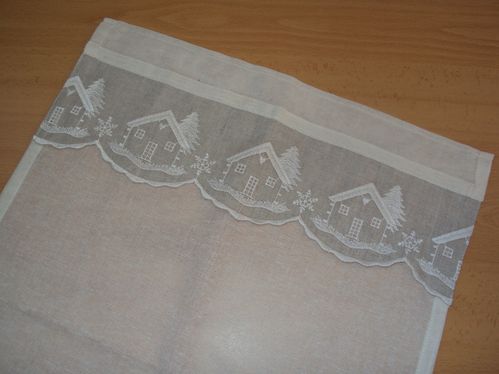 Galon frise coton voile broderie montagne campagne > au ... Rideaux Chalet décor