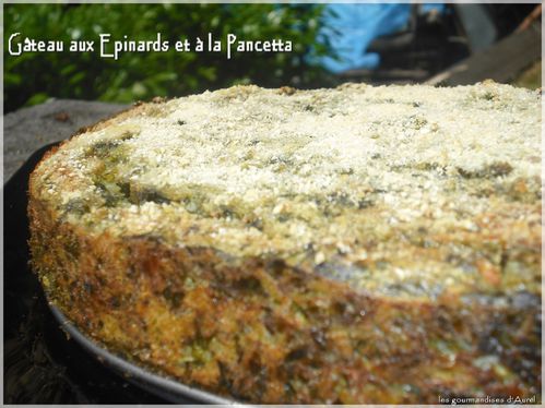 Gâteau aux épinards et à la pancetta