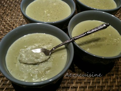 Riz au lait au thé matcha