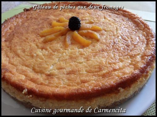 Gâteau aux pêches & aux deux fromages et-border