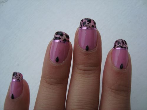 Nail art french crakle 1