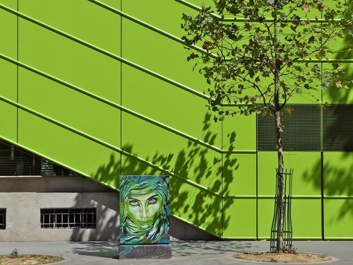 C215 armoires electriques street-art quai 13è vert femme